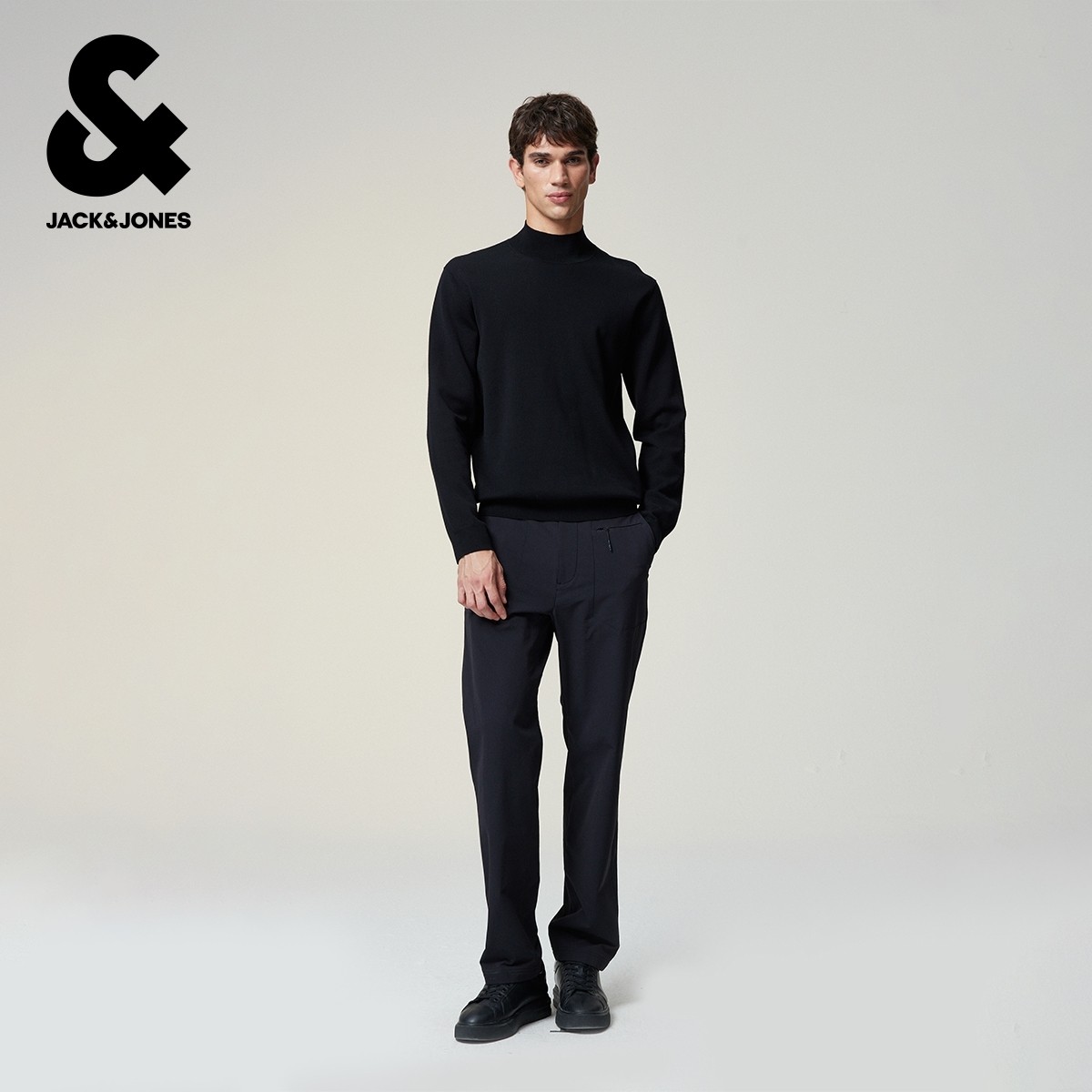 绫致杰克琼斯男毛衣针织衫高领纯色日常款合身罗纹领口长袖上衣,淘宝优惠券,粉丝福利购,淘宝优惠卷