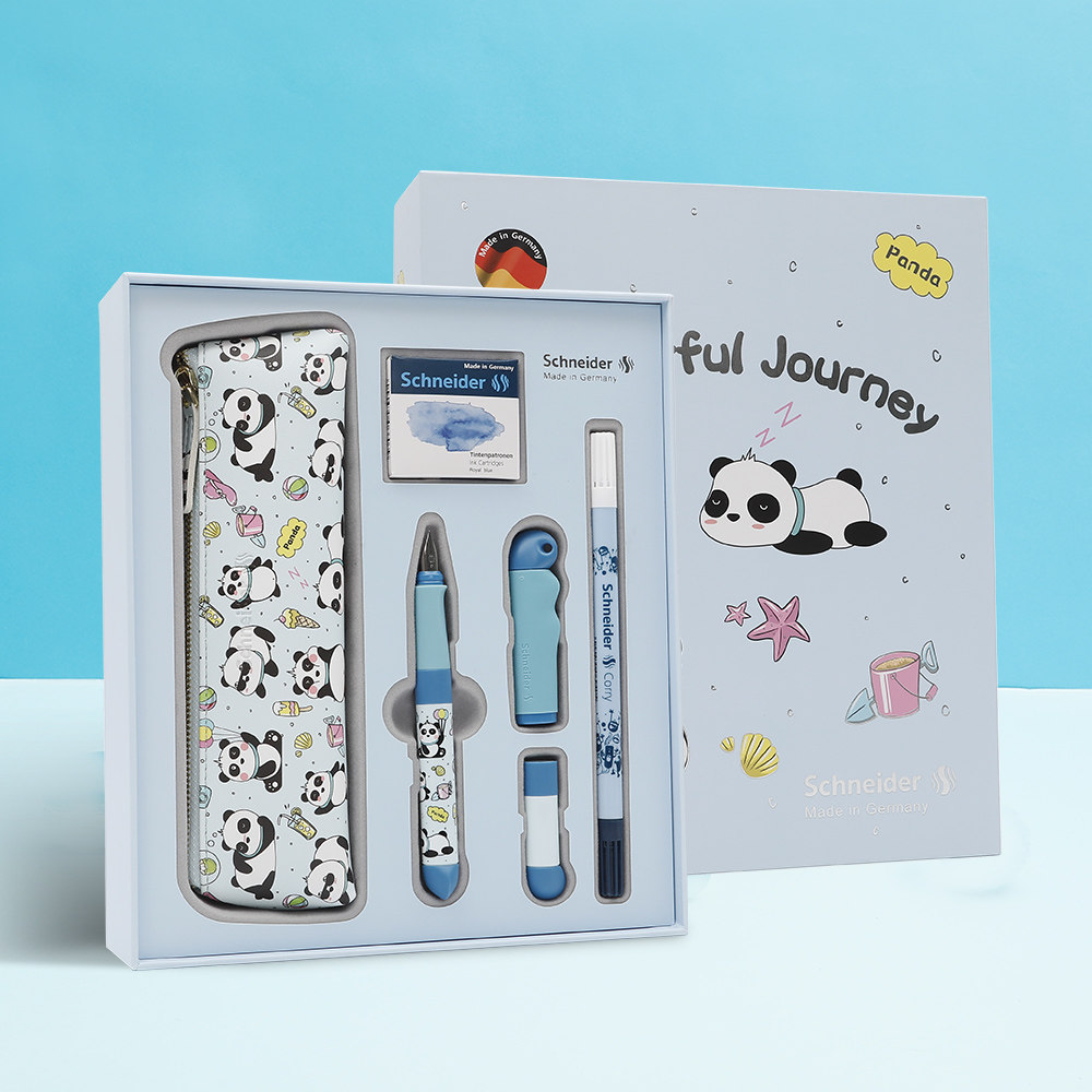 德国原产施耐德熊猫限定学生钢笔Schneider BASE KID成长小学生儿童钢笔长短双笔杆正姿易握可擦钢笔礼盒装,淘宝优惠券,粉丝福利购,淘宝优惠卷
