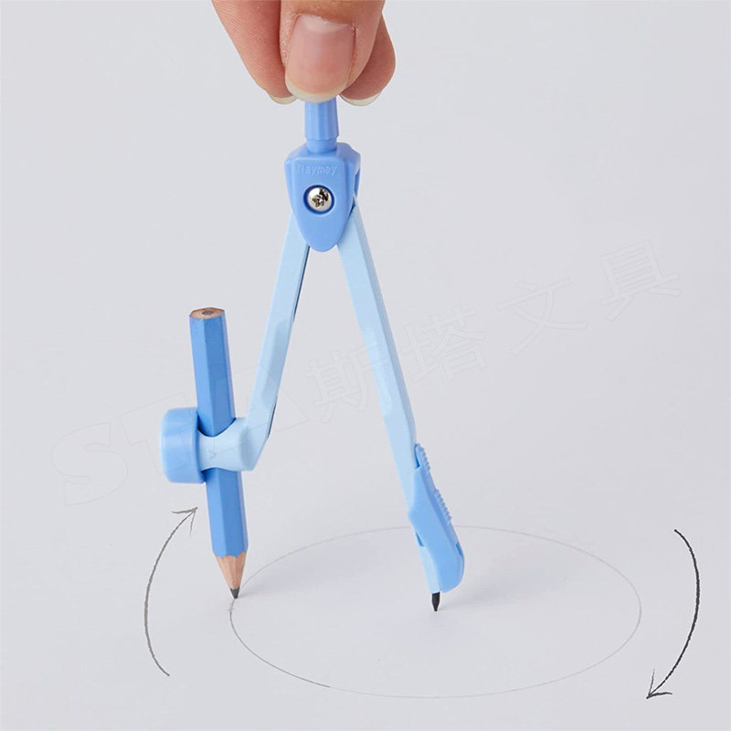 日本藤井RAYMAY学习老师共同研发锐尖黑针中小学生用安全护套轻量画圆儿童自动铅粗铅芯夹铅笔锌金属盒装圆规,淘宝优惠券,粉丝福利购,淘宝优惠卷