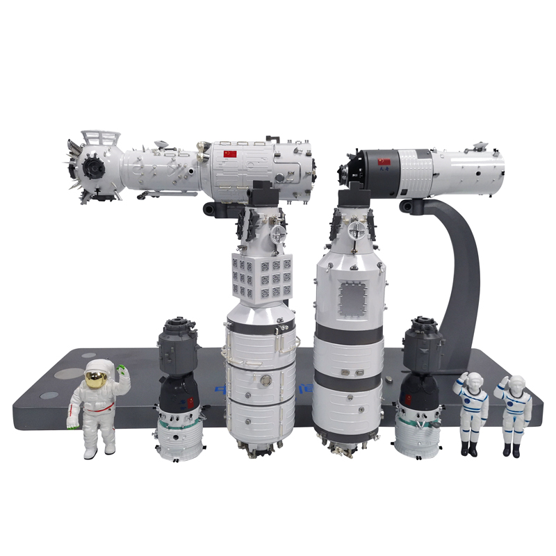 1:80中国空间站模型天和核心舱天宫天舟号合金科普摆件神舟十六号 - 图1