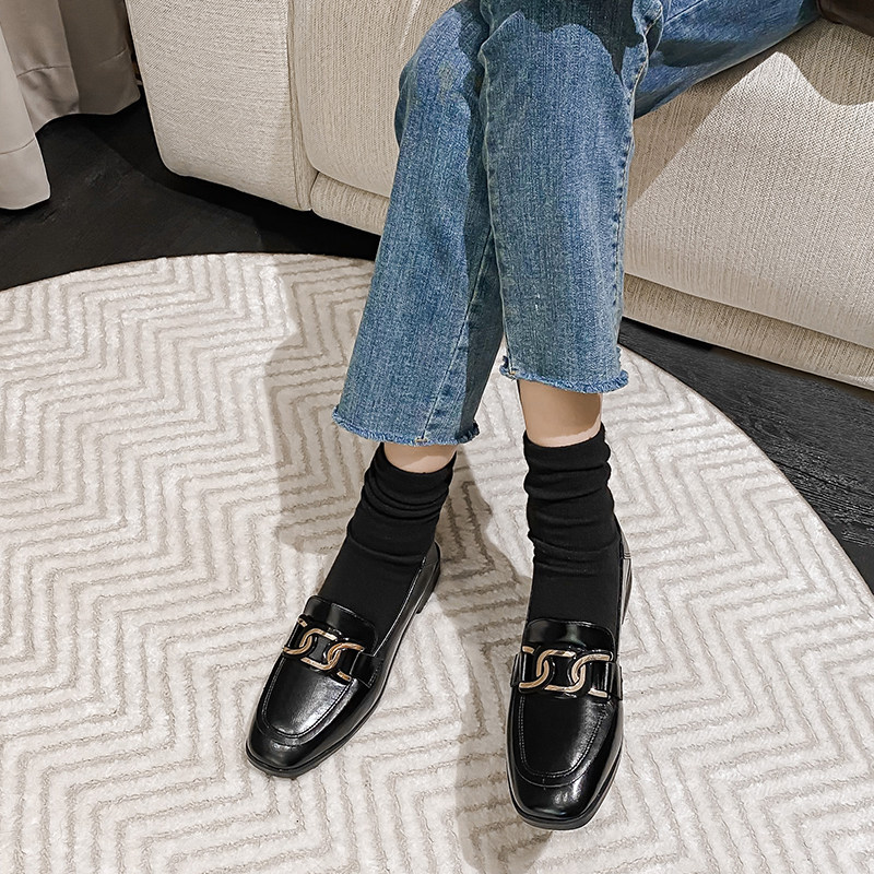 2026新款春秋英伦风小皮鞋女一脚蹬单鞋黑色乐福鞋大码女鞋41到43,淘宝优惠券,粉丝福利购,淘宝优惠卷