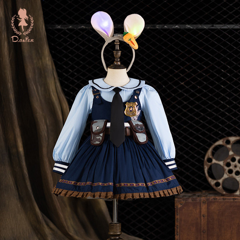 D.Bkyer女童公主裙夏装朱迪兔子警官儿童衣服生日连衣裙cos服裙子,淘宝优惠券,粉丝福利购,淘宝优惠卷
