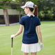 夏季高尔夫球服装 运动球服 女款短袖T恤V领运动休闲Polo衫上衣