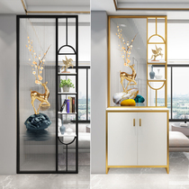 Living room art painting Changhong glass screen partition cabinet minimalist modern light and luxurious metal decoration shelf in the house Xuanguan