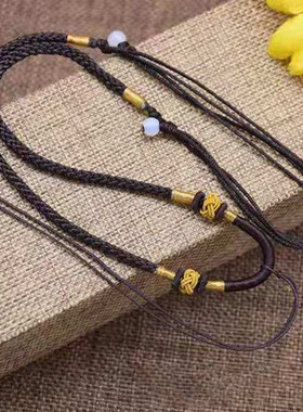 越南沙金古法传承老金工艺烧蓝瑞兽狮吊坠 景泰蓝珐琅彩长款项链