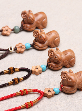 虎牛迎泰白泽鹿羊天月丰登吊坠