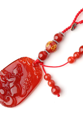 红玛瑙生肖鼠龙蛇马羊猴鸡狗吊坠