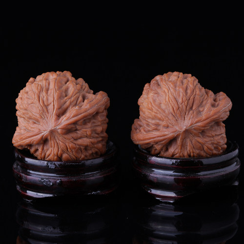 高山闷尖儿磨盘文玩麻核桃手玩把件正磨密纹矮桩狮子头精挑选配对 - 图0