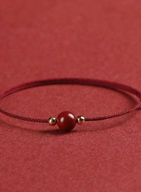 男女朱砂编织绳好运转运珠平安