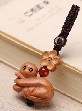 牛年属相猴木质随身小挂件吊坠