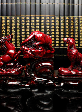 生肖属虎本命年吉祥物三合摆件