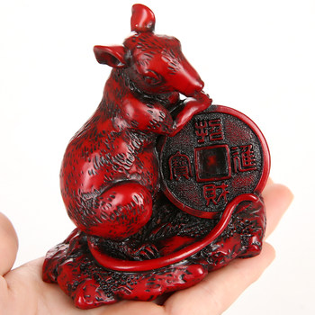 Monkey turtle Baotai imitation mahogany ornaments 2024 Year of the Rabbit and Year of the Rat ຂອງຂວັນສໍາລັບຫ້ອງຮັບແຂກແລະຫ້ອງນອນ