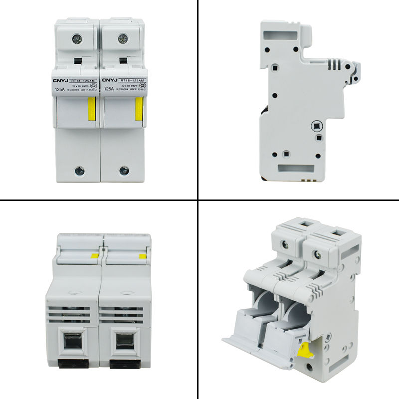 导轨式熔断器底座RT18-125AM 低压保险丝座R017熔芯座22*51底座 - 图3