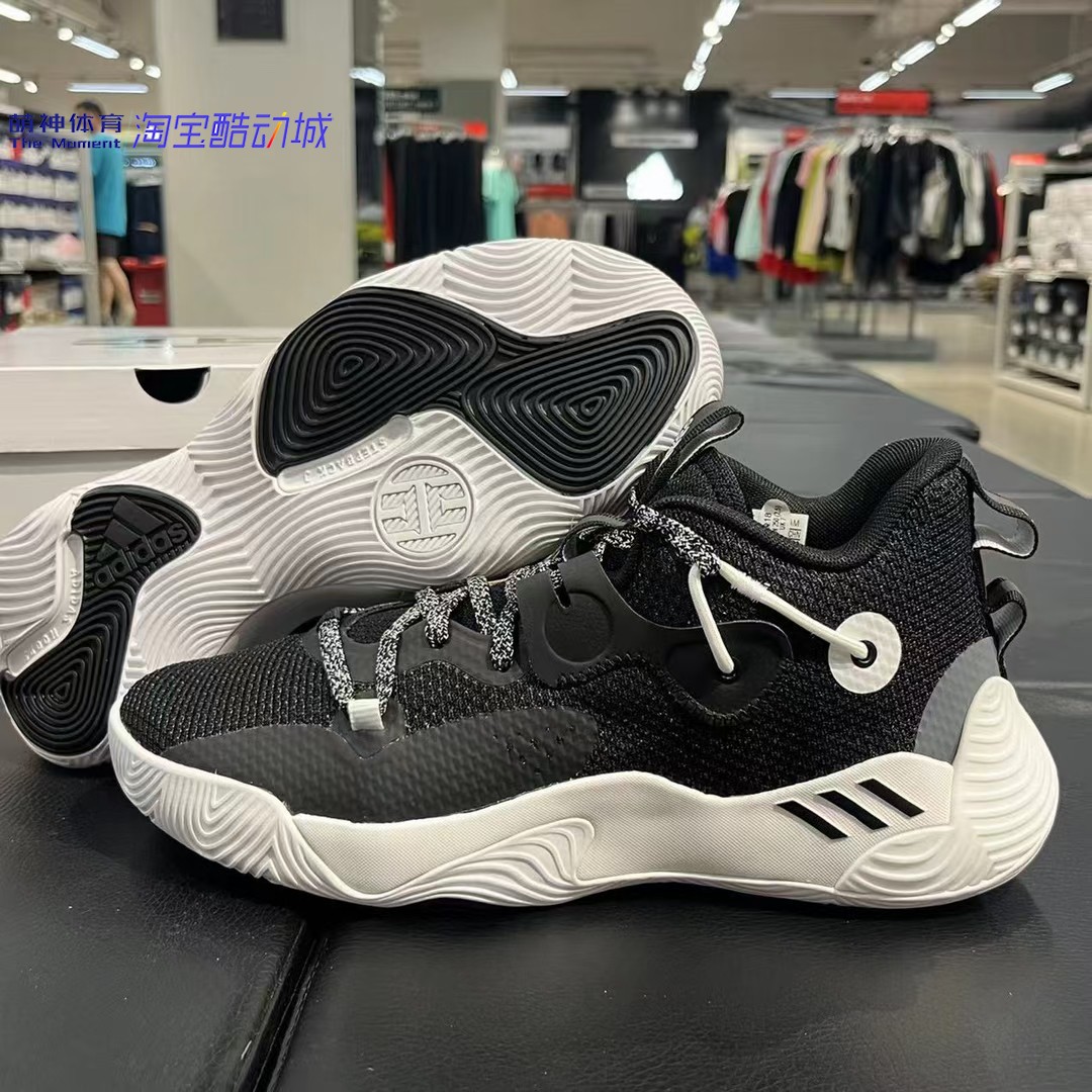 Adidas男黑白经典缓震耐磨bounce实战外场篮球鞋GY8630 大码特价 - 图1