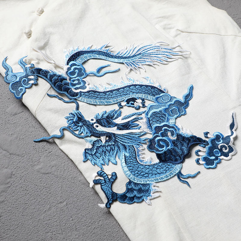 中国风龙刺绣贴大号腾云驾雾霸气绣禾服装饰贴花破洞补丁贴需缝制