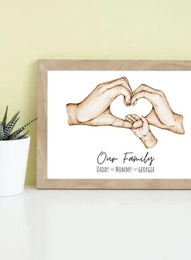 Family Hand Poster Canvas Painting Minimalist Art Prints