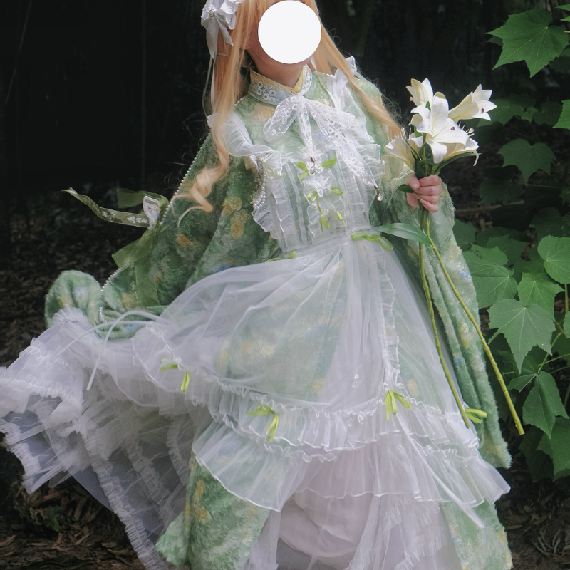 原创汉服汉元素【蝶梦幽兰】汉洋折衷对襟立领大袖纱围裙lolita,淘宝优惠券,粉丝福利购,淘宝优惠卷