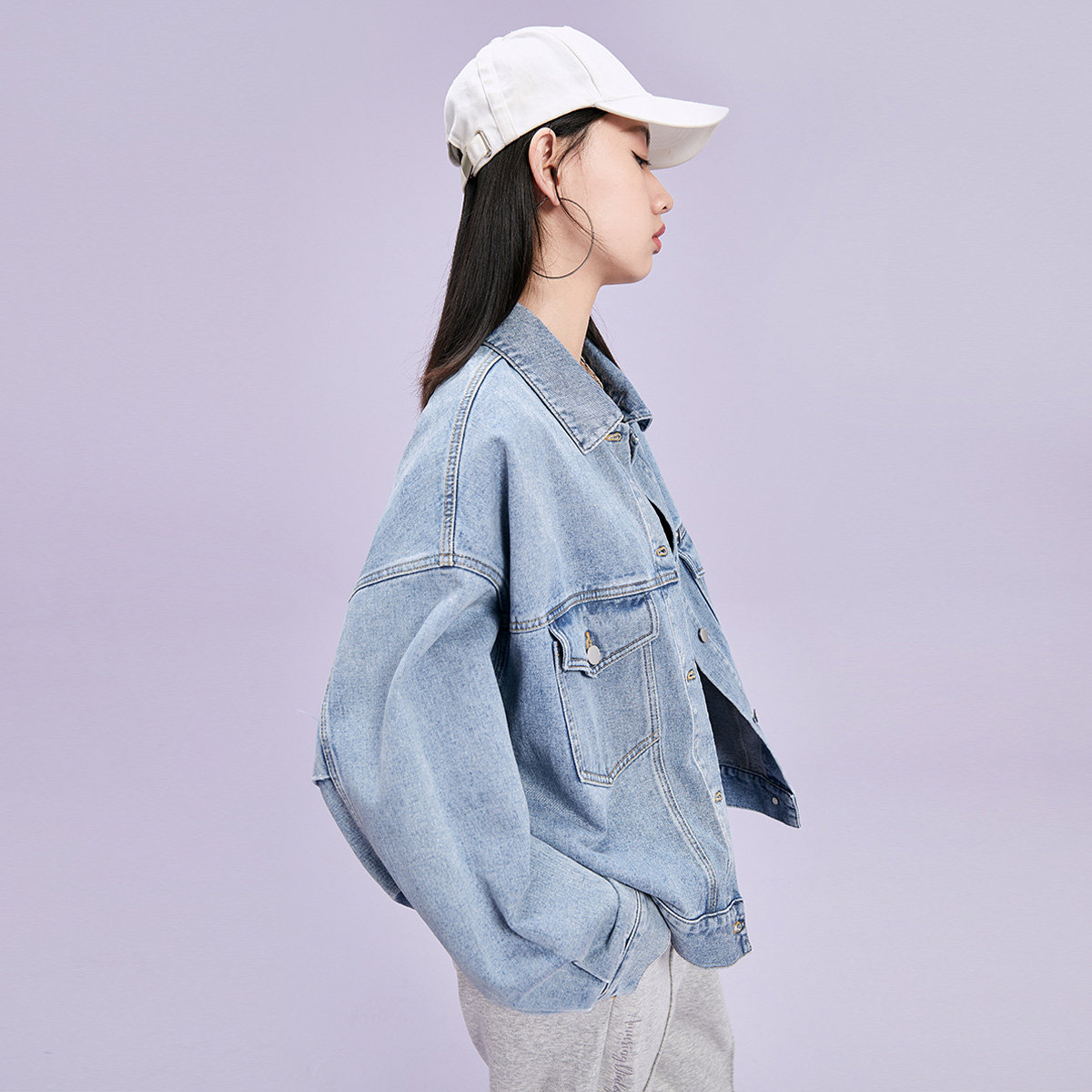 太平鸟短款牛仔女春秋装新款牛仔衣 太平鸟喜之乐短外套