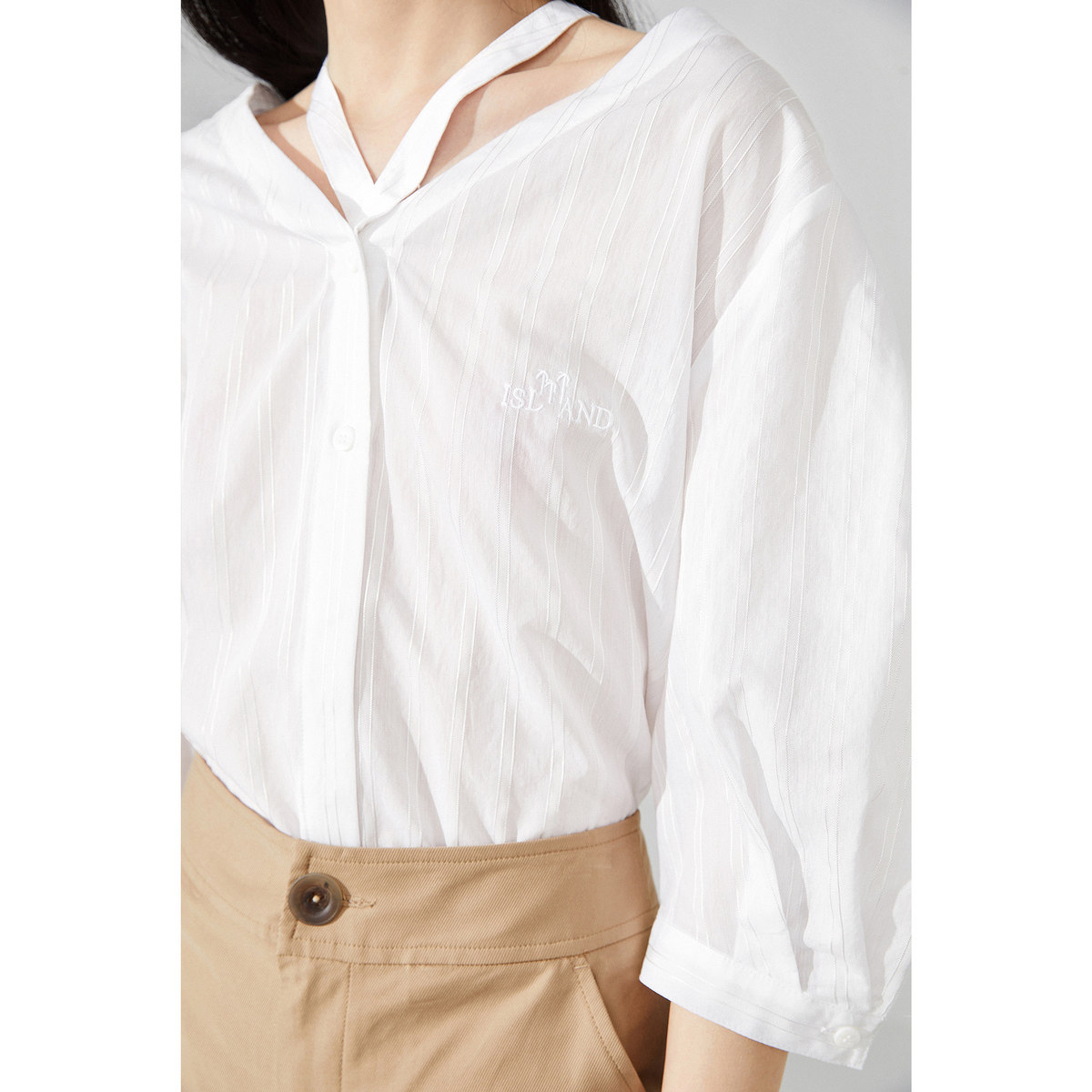 【商场同款】太平鸟优雅感2020衬衫 太平鸟普埃拉衬衫