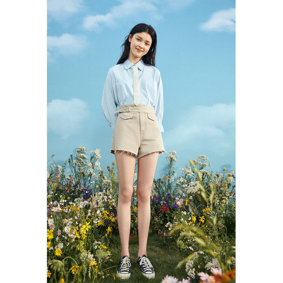 太平鸟牛仔直筒宽松2020夏季短裤 太平鸟普埃拉牛仔裤