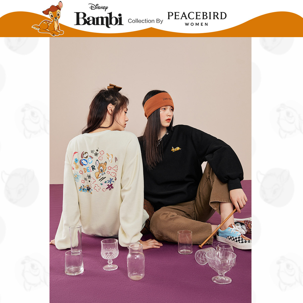 【明星同款】太平鸟小鹿斑比联名2021 太平鸟广仁卫衣/绒衫