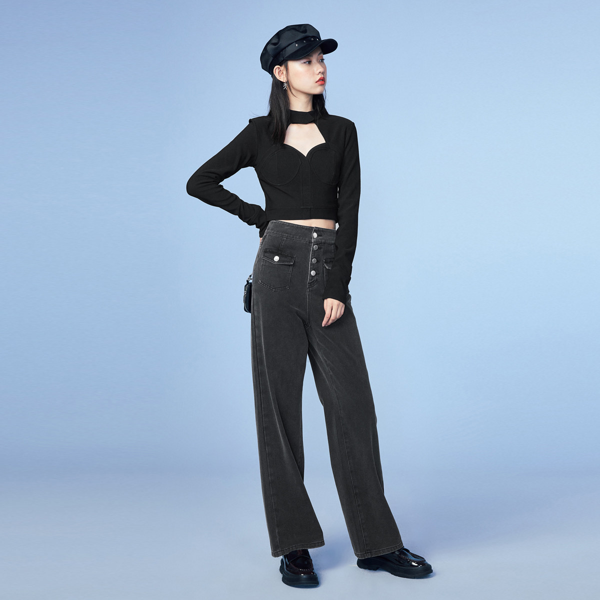 太平鸟机能风设计感小众2021衬衫 太平鸟喜之乐衬衫