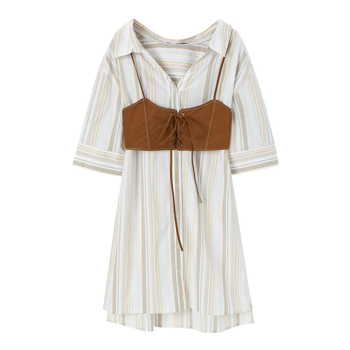 【商场同款】太平鸟休闲条纹连衣裙 太平鸟普埃拉连衣裙