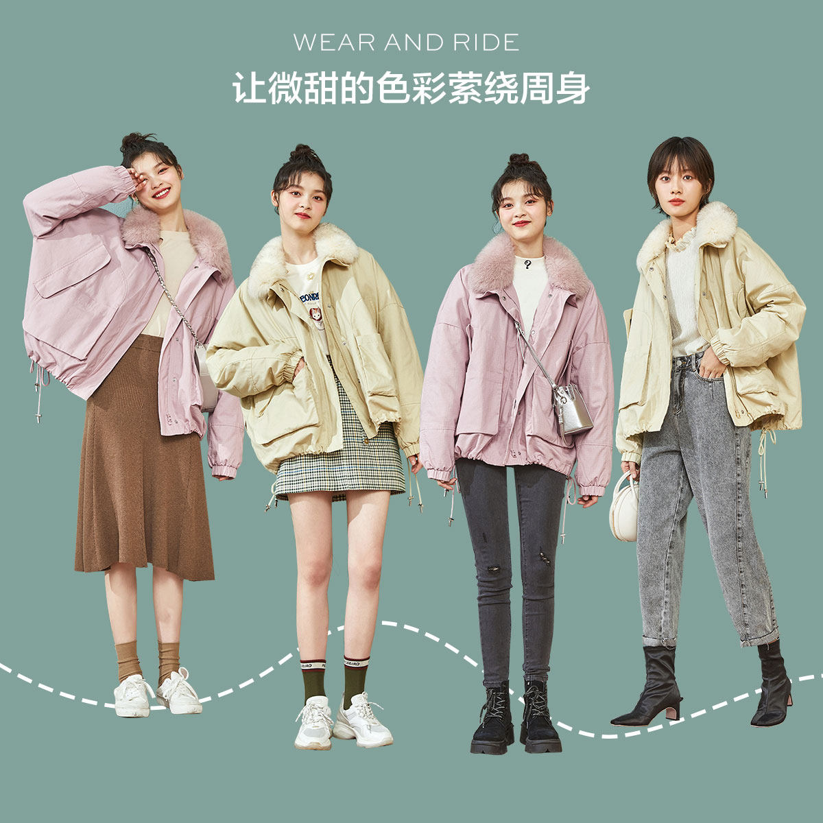 2太平鸟派克羽绒小个子短款狐狸风 太平鸟羽绒服