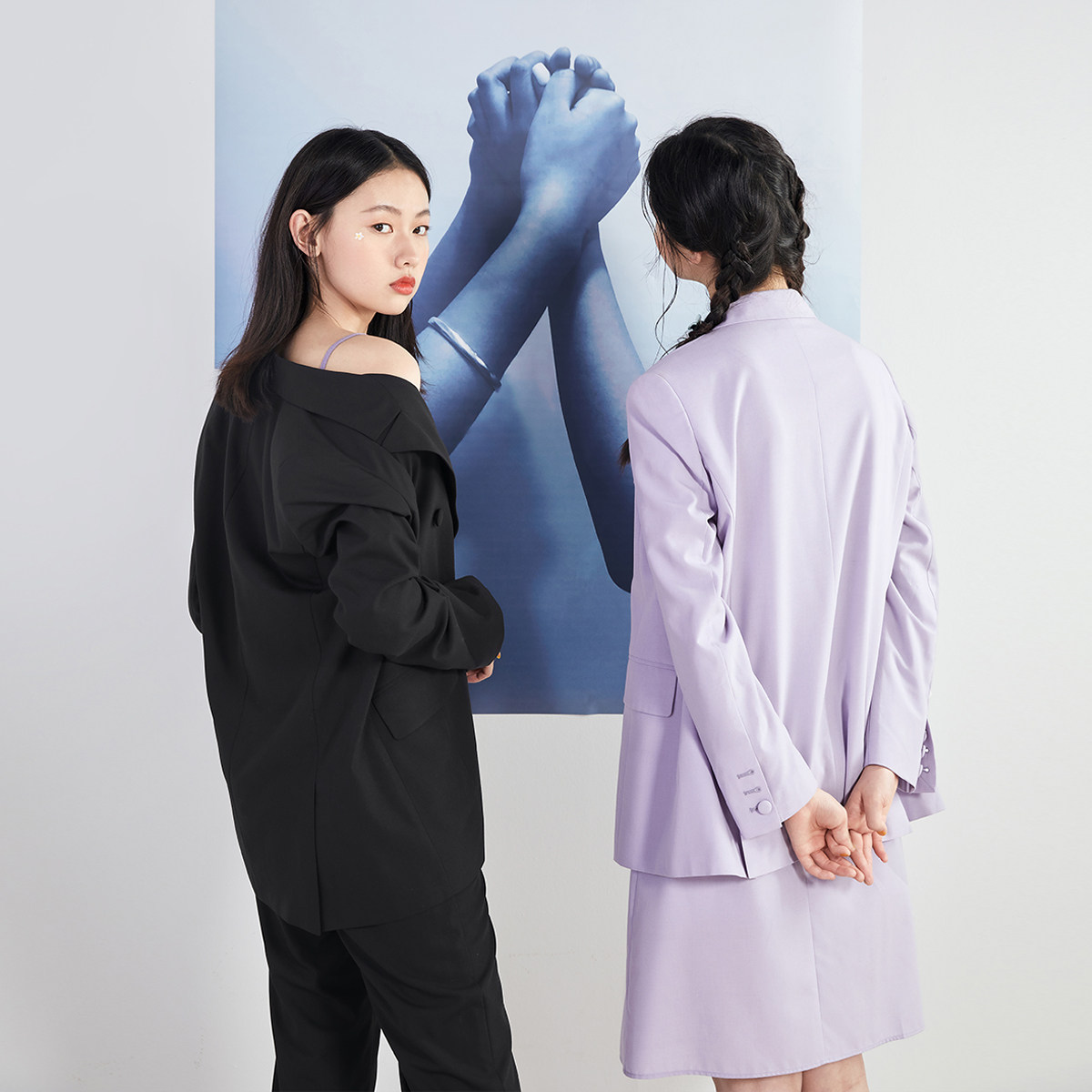 2太平鸟紫色小西装外套2020夏秋装 太平鸟西装