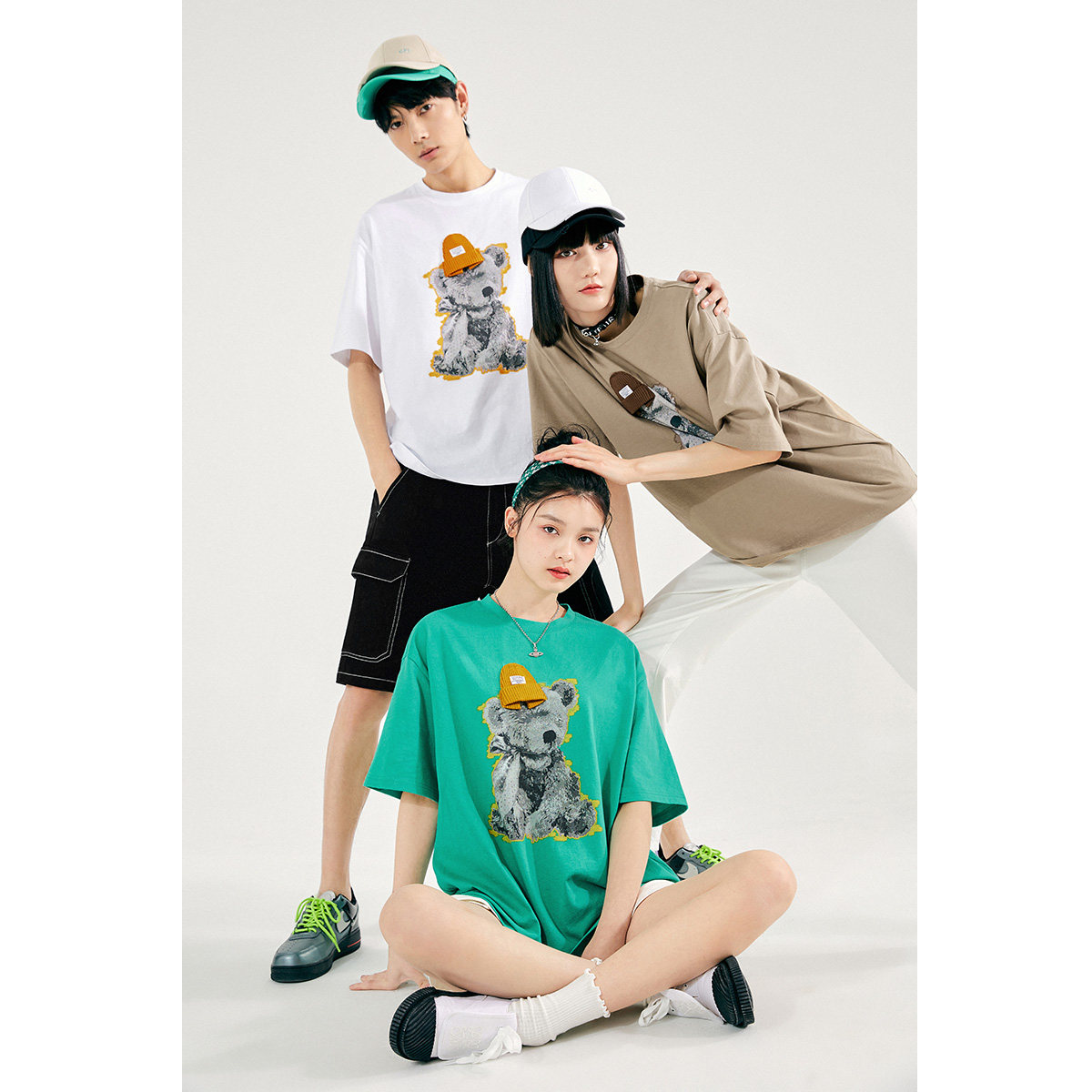 太平鸟立体帽小熊夏季2022新款t恤 太平鸟喜之乐T恤