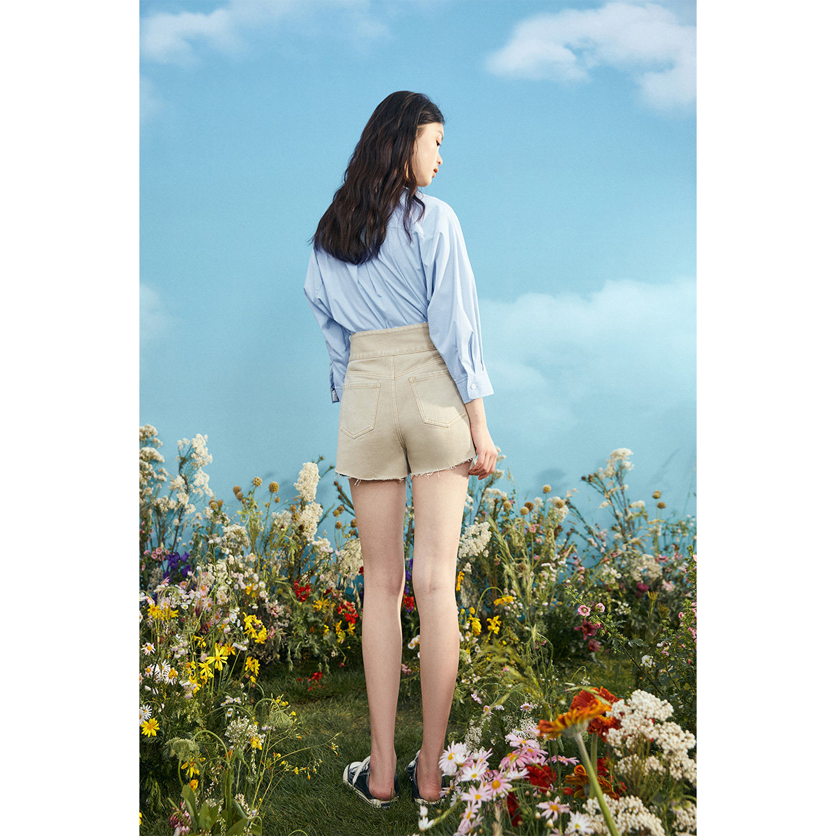 太平鸟牛仔直筒宽松2020夏季短裤 太平鸟普埃拉牛仔裤