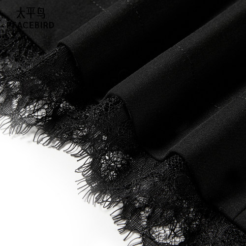 【商场同款】太平鸟海妖裙蕾丝拼接半身裙黑色短裙品质A3GEF3275 - 图3