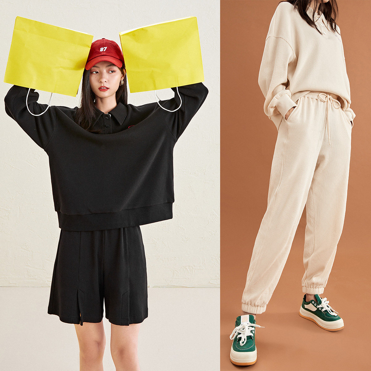 太平鸟superchina高腰阔腿女休闲裤 太平鸟广仁休闲裤