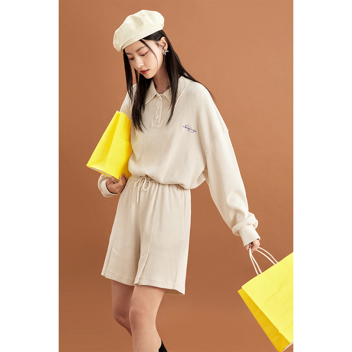 太平鸟superchina高腰阔腿女休闲裤 太平鸟广仁休闲裤