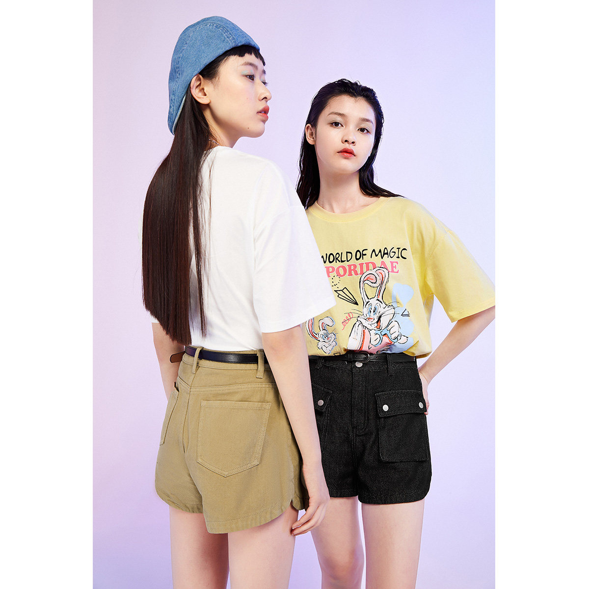 太平鸟工装高腰牛仔2020夏季短裤 太平鸟普埃拉牛仔裤