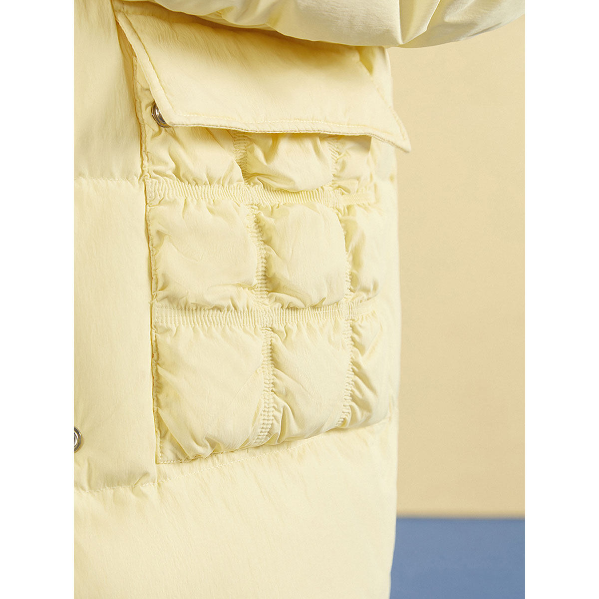 太平鸟2020新款黄色中长款女白鸭绒 太平鸟喜之乐羽绒服