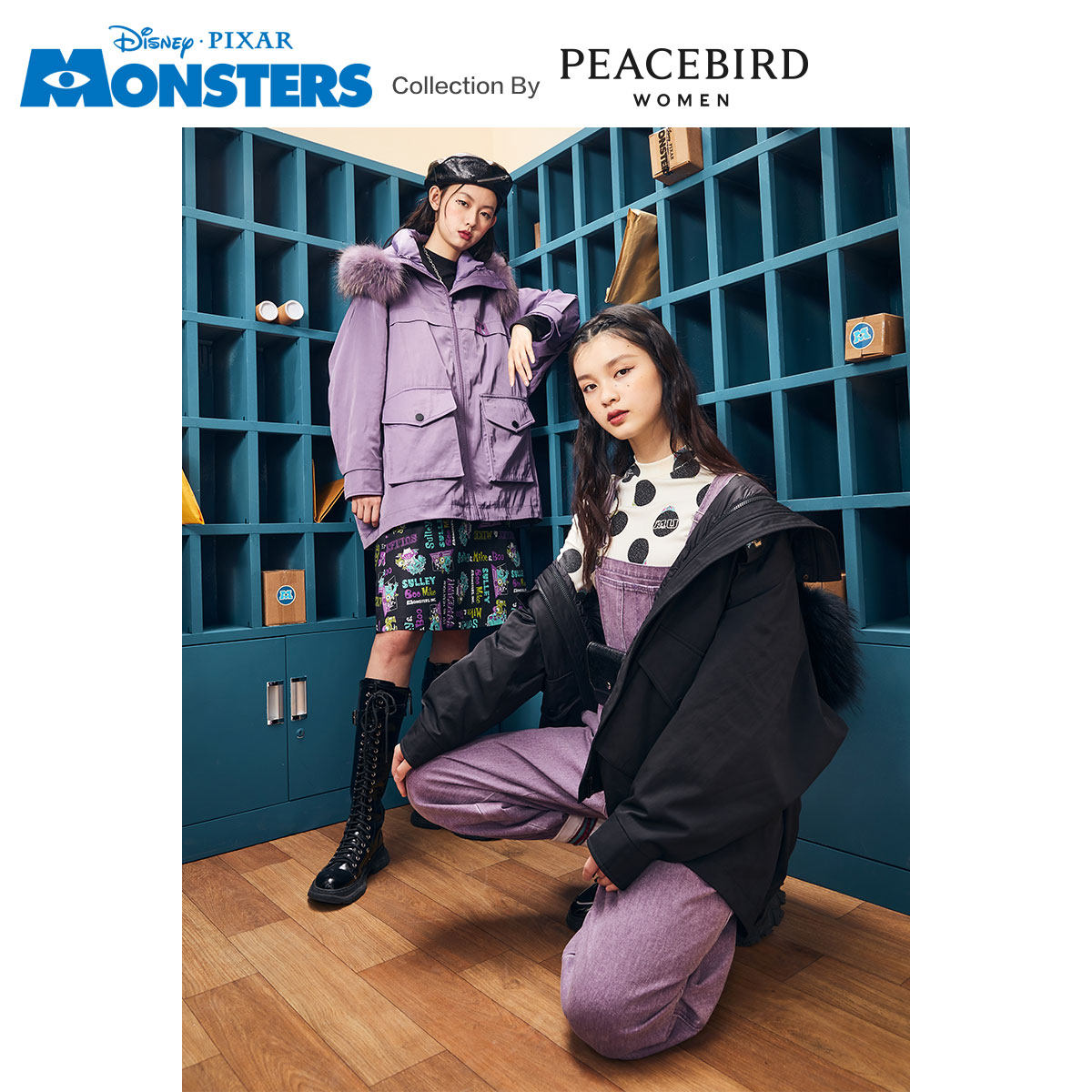 【怪兽大学联名款】太平鸟工装羽绒服 太平鸟羽绒服