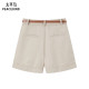 PEACEBIRD Women's 2024 Summer Tencel Cuff Mid Shorts A1GCE2204
