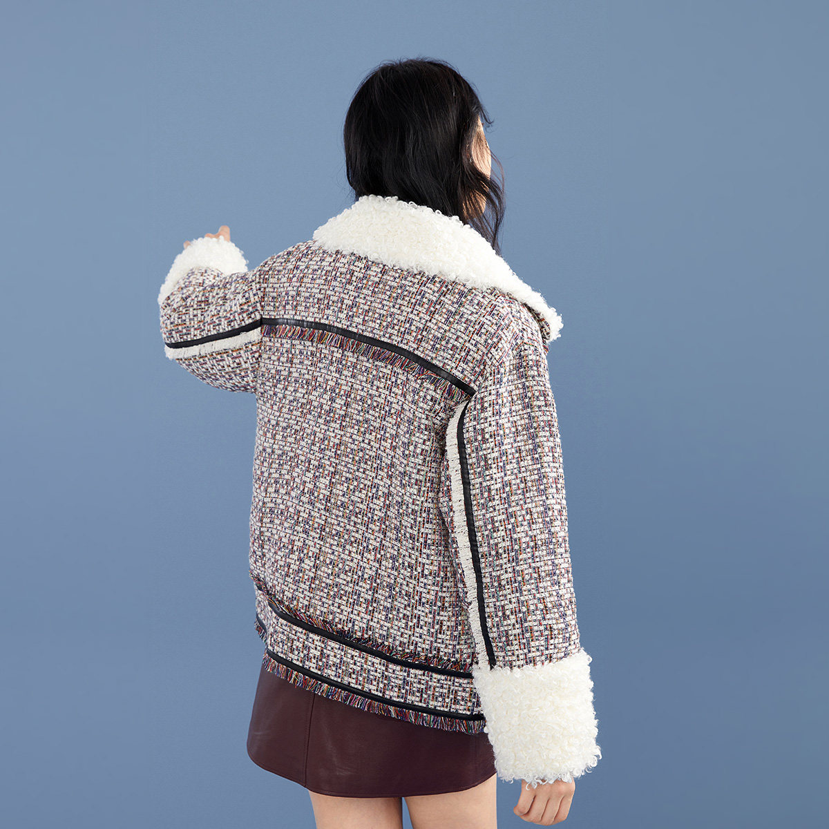 太平鸟小香风拼接短款2020羽绒服 太平鸟广仁羽绒服