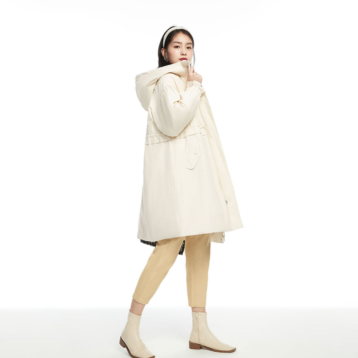 太平鸟长款连帽2020秋冬新款羽绒服 太平鸟羽绒服