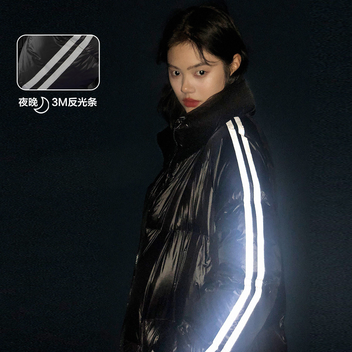 太平鸟黑色中长款chao轻2019羽绒服 太平鸟羽绒服