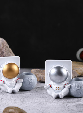 厂家直销创意太空人宇航员手机支架小摆件树脂礼物儿童房间礼物