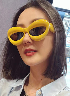 猫眼太阳镜充气面包膨胀个性眼镜