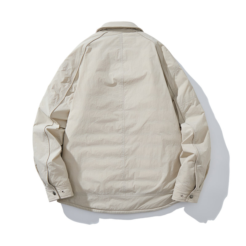 羽绒服外套休闲风短款羽绒服男90绒宽松立领轻薄保暖衬衫款外套 - 图2