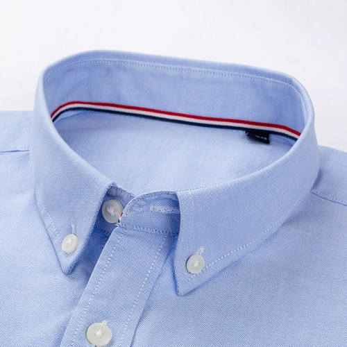 Paul Pure Cotton Shoto -Shorte Rubing Мужская оксфордская вращающаяся летняя деловая делу Средняя и молодая дюйма наполовину наполовину клетчатая тонкая рубашка