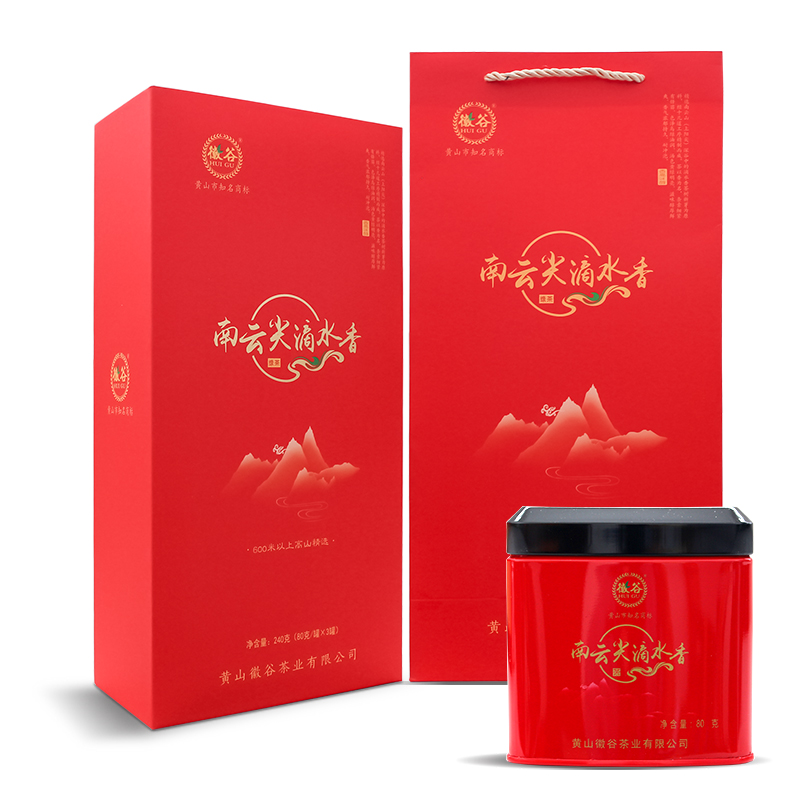 徽谷 浓香型绿茶2024新茶高山云雾绿茶滴水香茶叶特级240g 礼盒装 - 图3