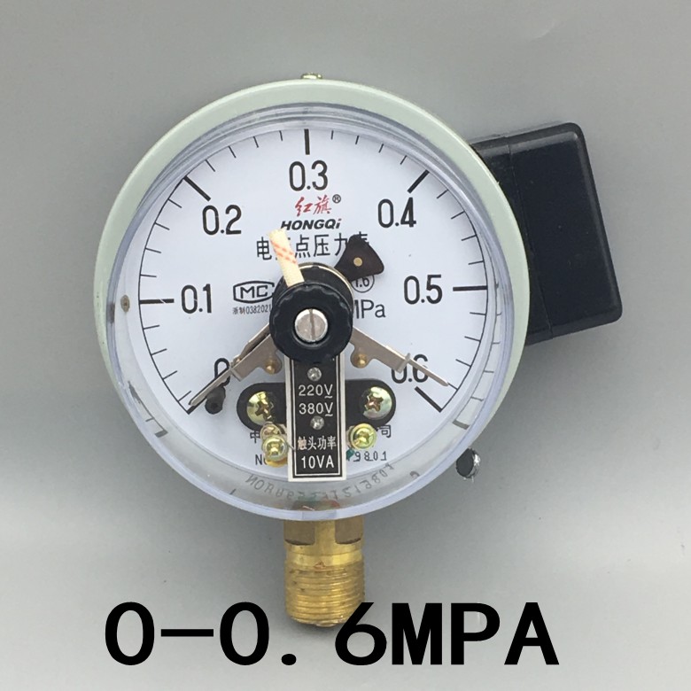 红旗电接点压力表YX-100  0-1.6mpa水压真空控制表-0.1-0全规格 - 图1