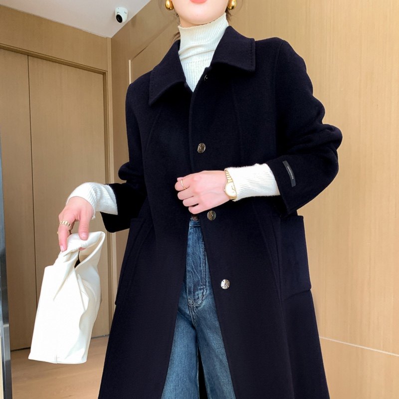 2025秋冬新款高端双面呢羊绒大衣女中长款100%羊毛红色毛呢外套,淘宝优惠券,粉丝福利购,淘宝优惠卷