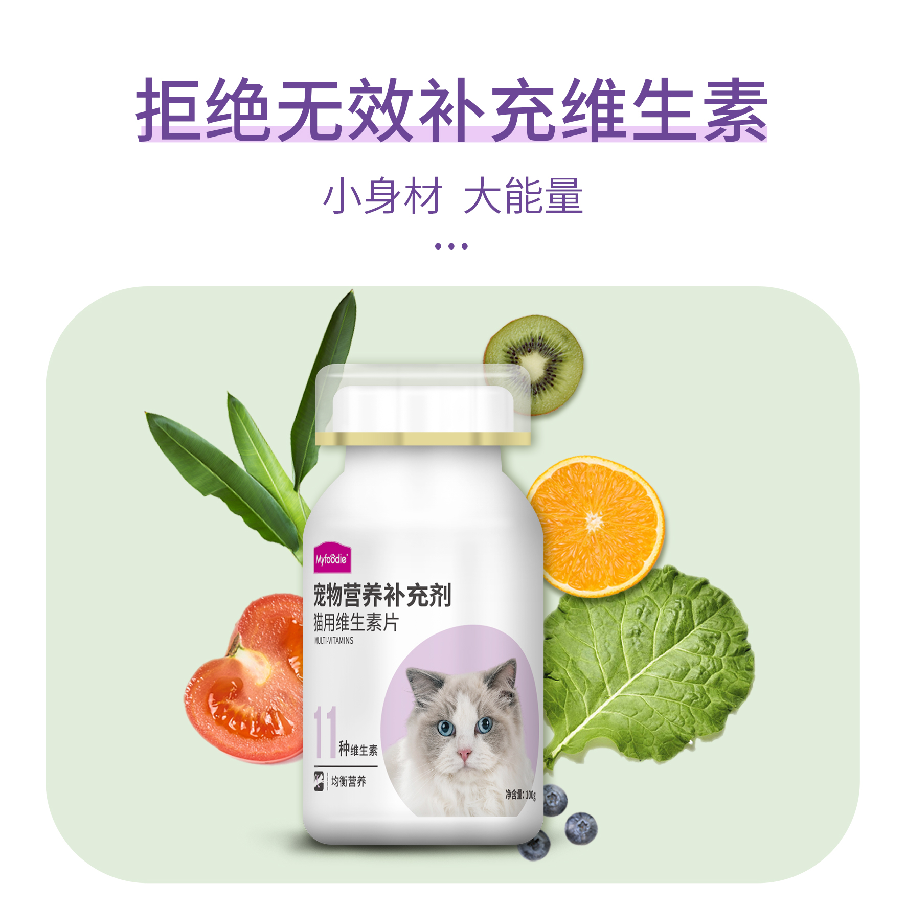 麦富迪猫用维生素片复合维生素补充营养品猫癣成幼孕猫维生素100g - 图1