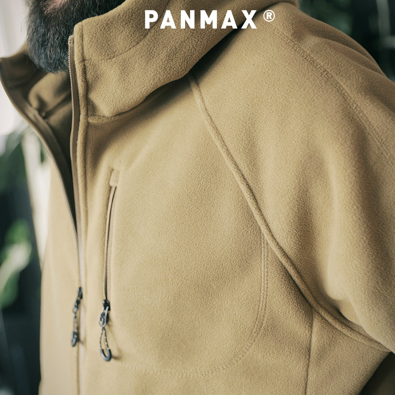 PANMAX潮牌大码男装美式街头秋冬保暖摇粒绒连帽卫衣开衫夹克外套,淘宝优惠券,粉丝福利购,淘宝优惠卷